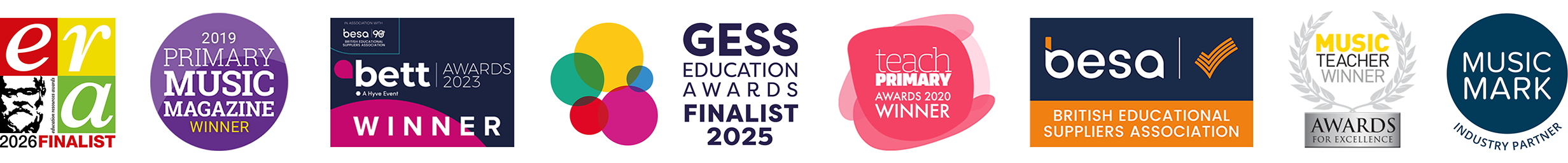 Awards and recognition for the Charanga music education platform and digital learning resources